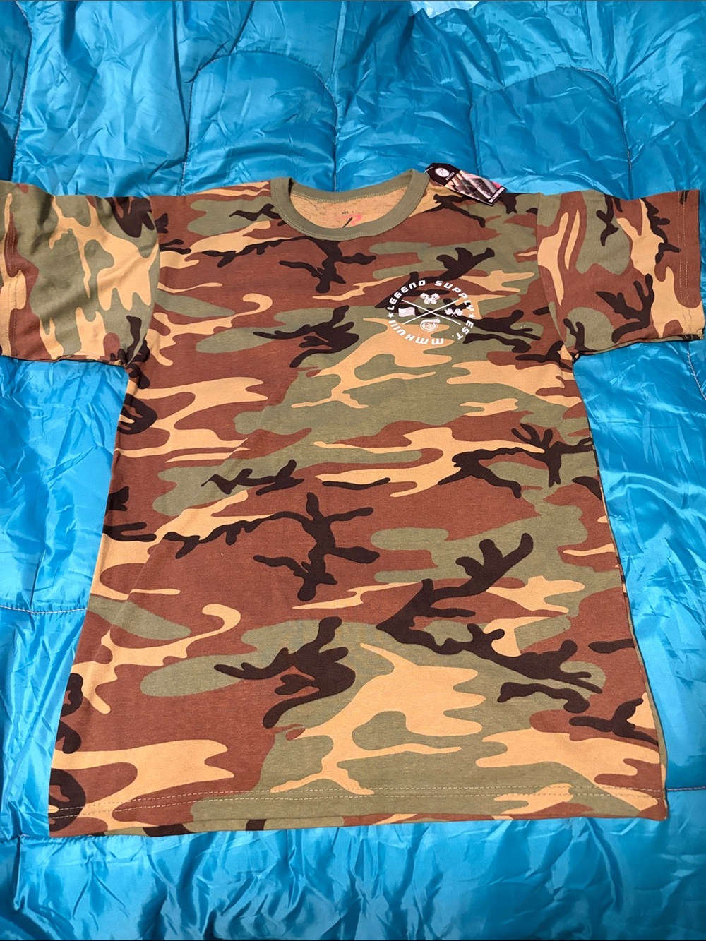 Rothco Woodland Camo Short Sleeve Tee - Green, Brown, Tan, Black